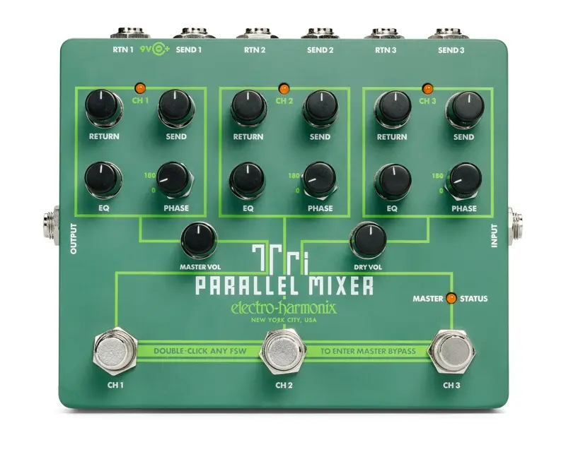 Electro-Harmonix Tri Parallel Mixer Parallel FX Loop Mixer and Switcher 