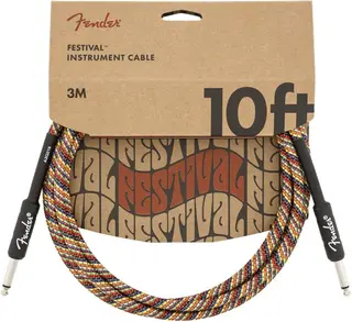Fender 10' Festival Instrument Cable Pure Hemp, Rainbow, 3m