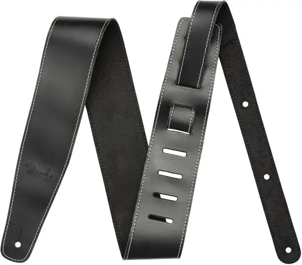 Fender Broken-In Leather Strap, Black 2.5" 