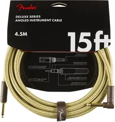 Fender Deluxe Series Instrument Cable Straight/Angle, 15', Tweed