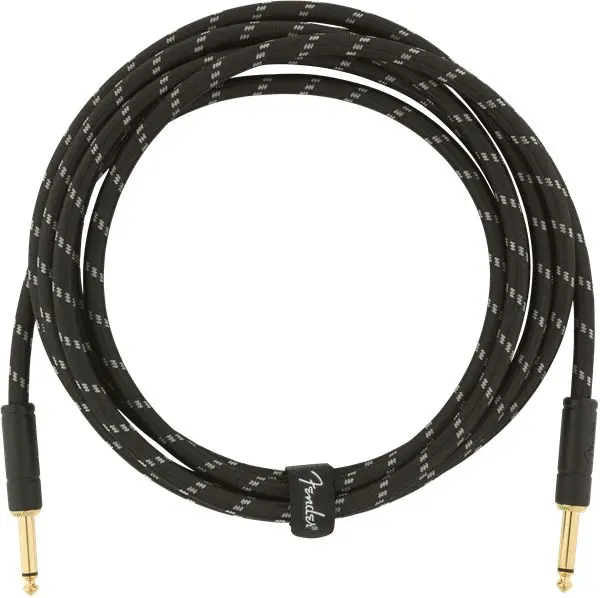 Fender Deluxe Series Instrument Cable Straight/Straight, 10', Black Tweed 