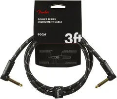 Fender Deluxe Series Instrument Cable Angle/Angle, 3', Black Tweed