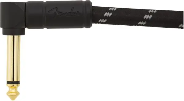 Fender Deluxe Series Instrument Cable Angle/Angle, 3', Black Tweed 