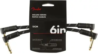 Fender Deluxe Series Instrument Cables 2-Pack, Angle/Angle, 6", Black Tweed