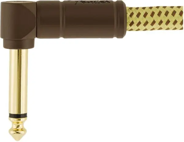 Fender Deluxe Series Instrument Cables (2-Pack), Angle/Angle, 6", Tweed 