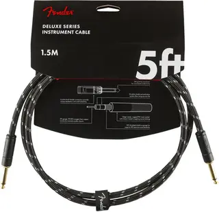 Fender Deluxe Series Instruments Cable Straight/Straight, 5', Black Tweed