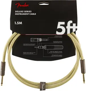 Fender Deluxe Series Instruments Cable Straight/Straight, 5', Tweed