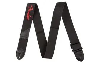 Fender 2" svart poly-reim m/ rød Fender-logo
