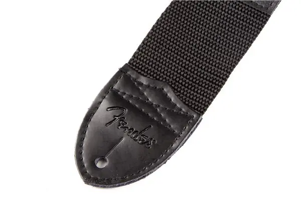Fender 2" Black Poly Strap w/ White Fender Logo 