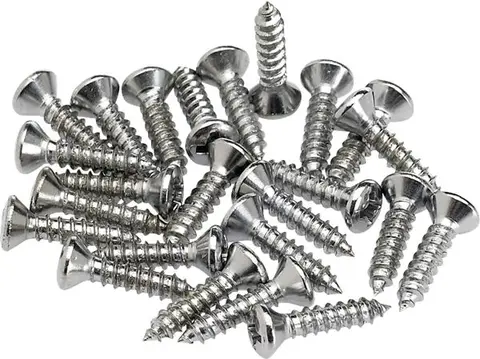 Fender Pickguard/Control Plate Mounting Screws (24) (Chrome)