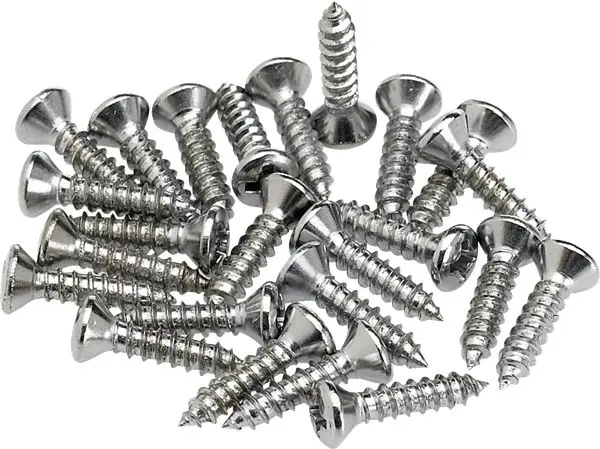 Fender Pickguard/Control Plate Mounting Screws (24) (Chrome) 