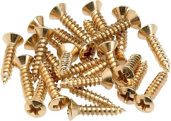 Fender Pickguard/Control Plate Mounting Screws (24) (Gold) 