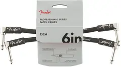 Fender Professional Instrument Cable 2-Pack, Angle/Angle, 6", Black