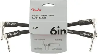 Fender Professional Instrument Cable 2-Pack, Angle/Angle, 6", Black