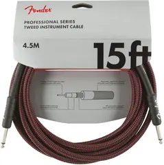 Fender Professional Instrument Cable 15', Red Tweed