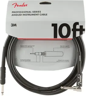 Fender Pro instrumentkabel 3m svart Straight-Angle, 10'