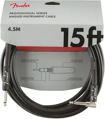 Fender Pro instrumentkabel 4.5m svart Straight/Angle, 15'