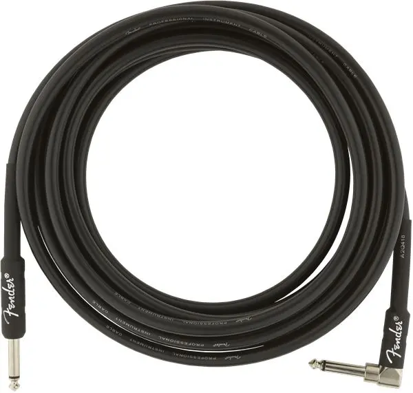 Fender Pro instrumentkabel 4.5m svart Straight/Angle, 15' 
