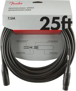 Fender Pro Mikrofonkabel 7.5m svart 25'