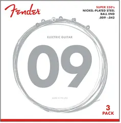Fender Super 250L gitarstrenger 3-pk (009-042) forniklet stål, ball end