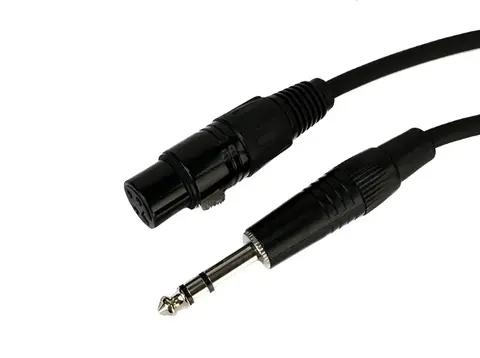 Overgangskabel XLRF - TRS 1m XLR hunn til balansert jack