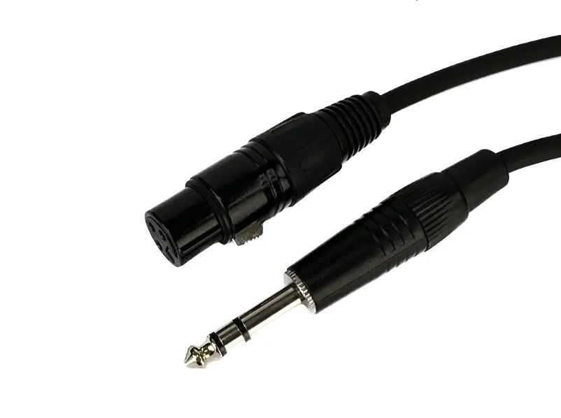 Overgangskabel XLRF - TRS 3m XLR hunn til balansert jack 