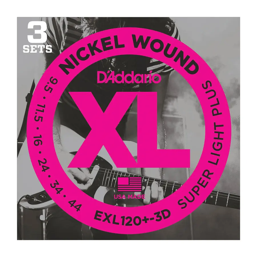 D'Addario EXL120+-3D El-gitar strenger (0095-044) 3-pack 