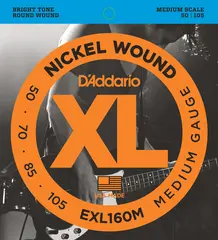 D'Addario EXL160M Strengesett El-bass (050-105)