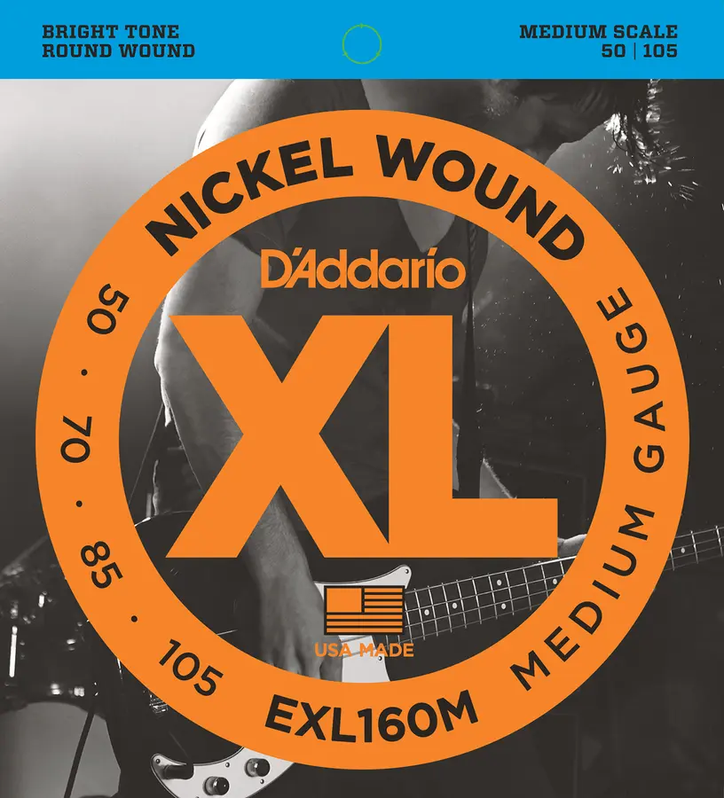 D'Addario EXL160M Strengesett El-bass (050-105) 