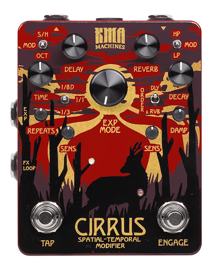 KMA Machines Cirrus Delay and Reverb pedal with Tap Tempo and modulation 
