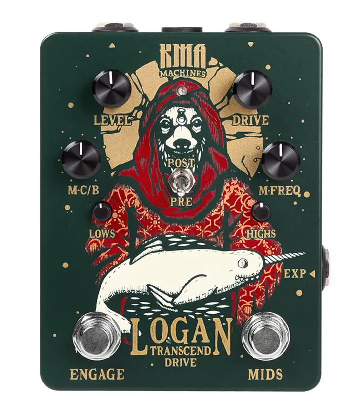 KMA Machines Logan Overdrive Pedal with switchable mid boost 