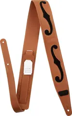 Gretsch F-Holes lærreim oransje og svart 3"