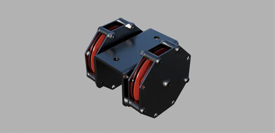 FlexRail hoved-trinser Sort / rød hoved-blokk for snortrekk 