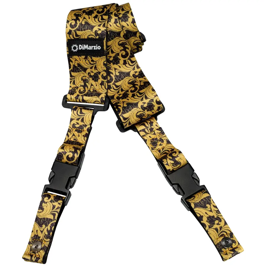 Dimarzio DD2250 2 ClipLock Strap Nylon Steve Vai UtoPIA - Black/Gold 