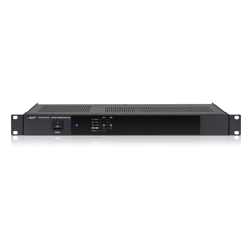 Apart Forsterker 2x60W@100V/4Ohm, 1x120W@100V/8Ohm), vifteløs, 1U, 19" 