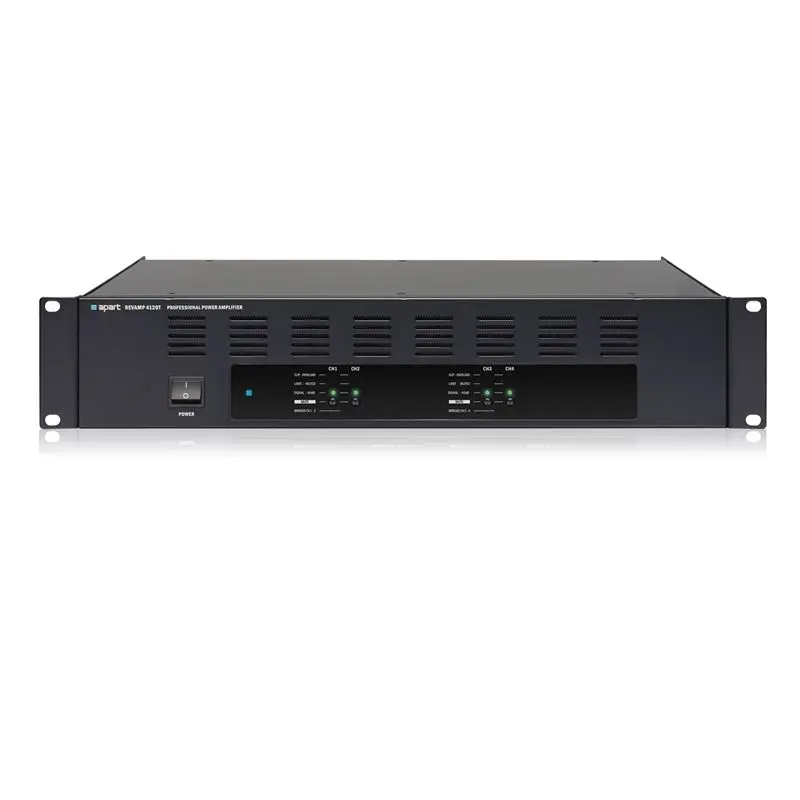 Apart Forsterker, KlasseD 4x120W@100V eller @4Ohm, 2U, 19" 