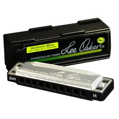 Lee Oskar 1910HM-Gm Munnspill 10-hull Harmonic Minor (gul) Gm