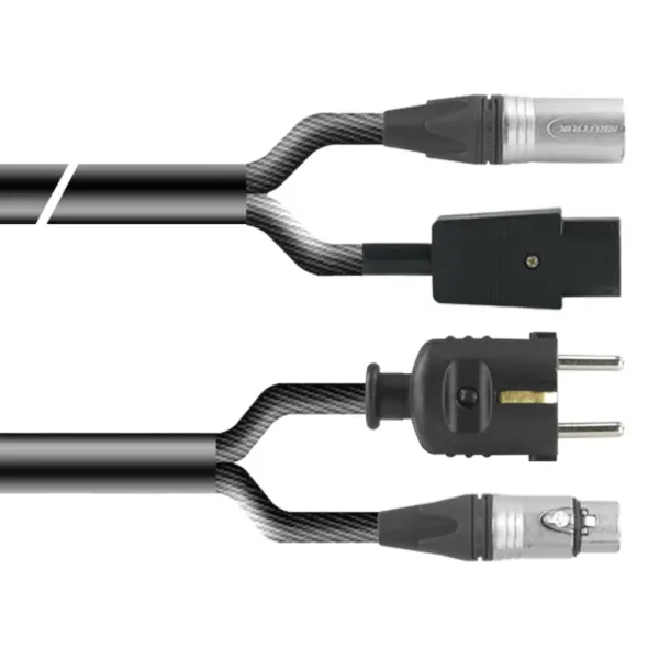 PROAUDIO TOUR66650L02BK Kombikabel 2m, XLRm-XLRf 3pin + Shuko/IECm, 2,5mm2 