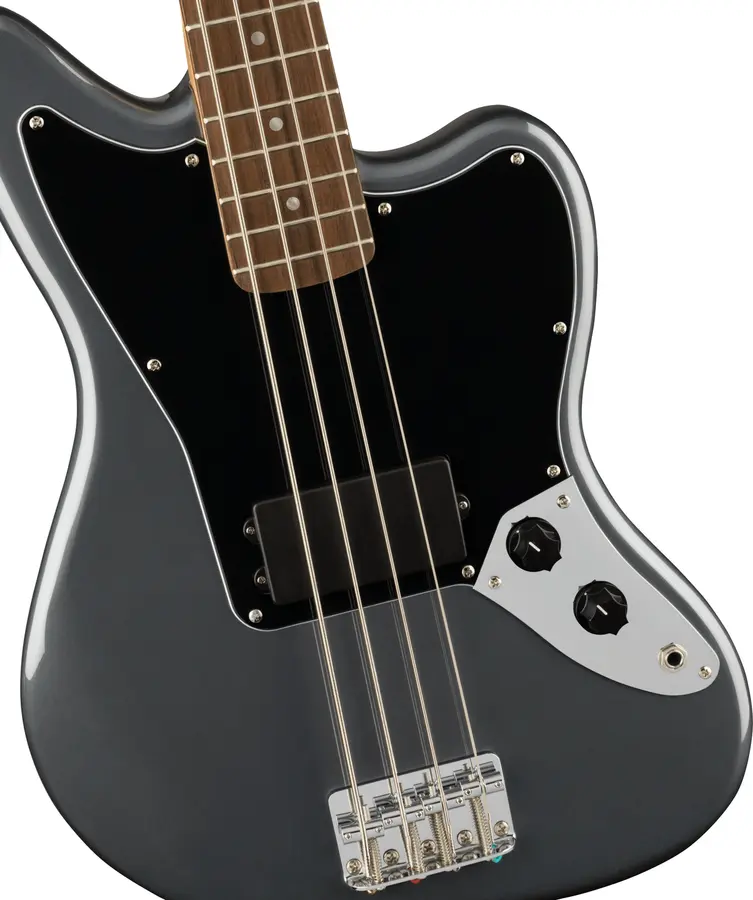 Squier Affinity Series Jaguar Bass H Charcoal Frost Metallic, Black PG Laurel 