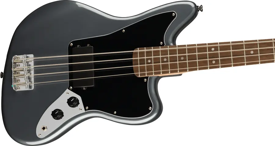Squier Affinity Series Jaguar Bass H Charcoal Frost Metallic, Black PG Laurel 