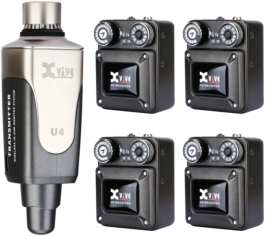 Xvive U4R4 In-ear monitorsystem mono, 4 mottakere (uten øreplugger) 
