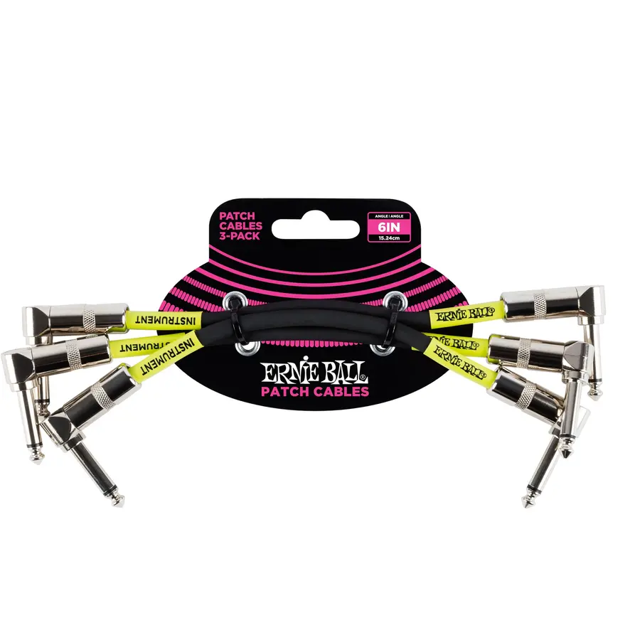 Ernie Ball EB-6050 Patch Cable Black 15 cm, 3-pack 