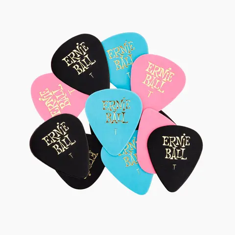 Ernie Ball EB-9176 Cellulose Picks Thin mixed colors, 12 pk