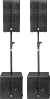 HK Audio Linear 3 Compact Venue Pack 2 L3-112FA, 2 LSUB-1500A, covers, stands