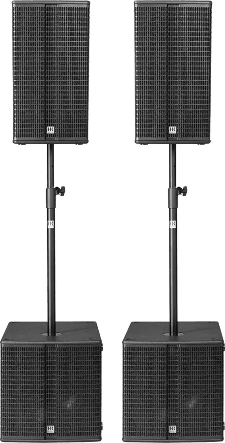 HK Audio Linear 3 Compact Venue Pack 2 L3-112FA, 2 LSUB-1500A, covers, stands 