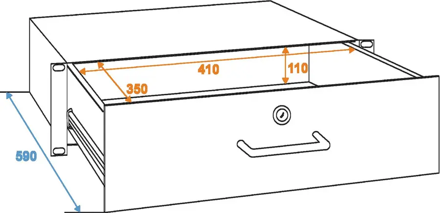 Omnitronic Rack Drawer with Lock 3U 