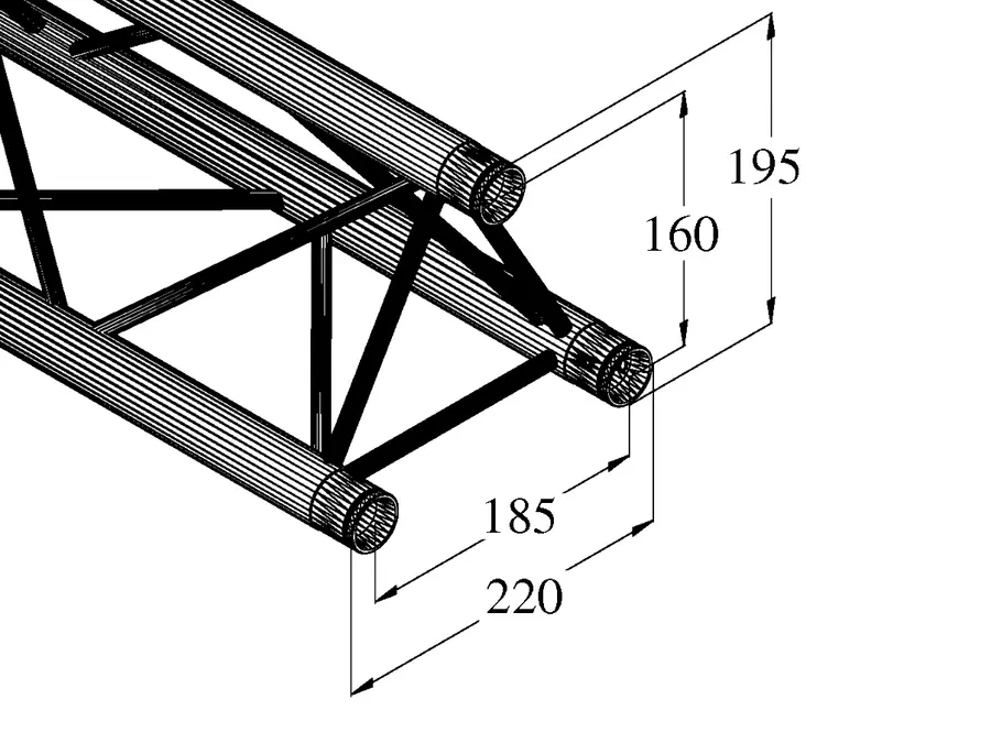 Alutruss Decolock DQ3-S1000 3-Way Cross Beam bk 