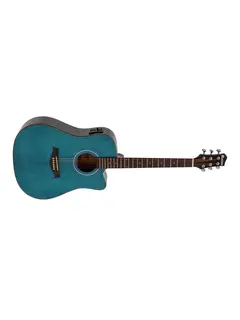 Dimavery STW-90 Western Guitar crystal blue
