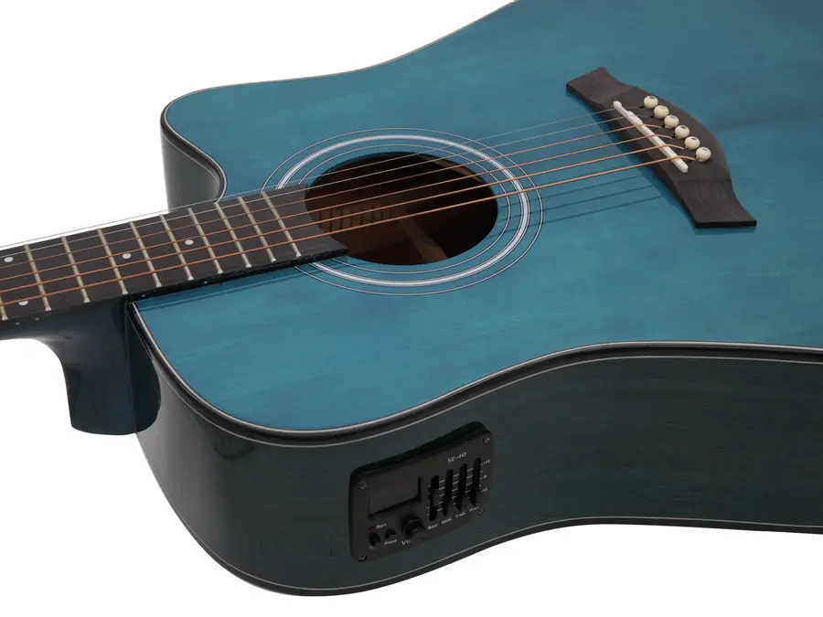 Dimavery STW-90 Western Guitar crystal blue 