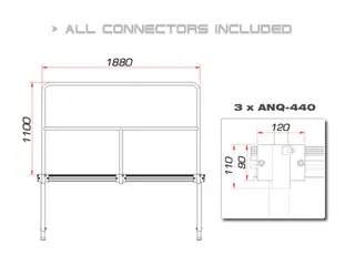 Guil TMQ-02/440 Stage Rail 188 cm (Aluminium Version) black